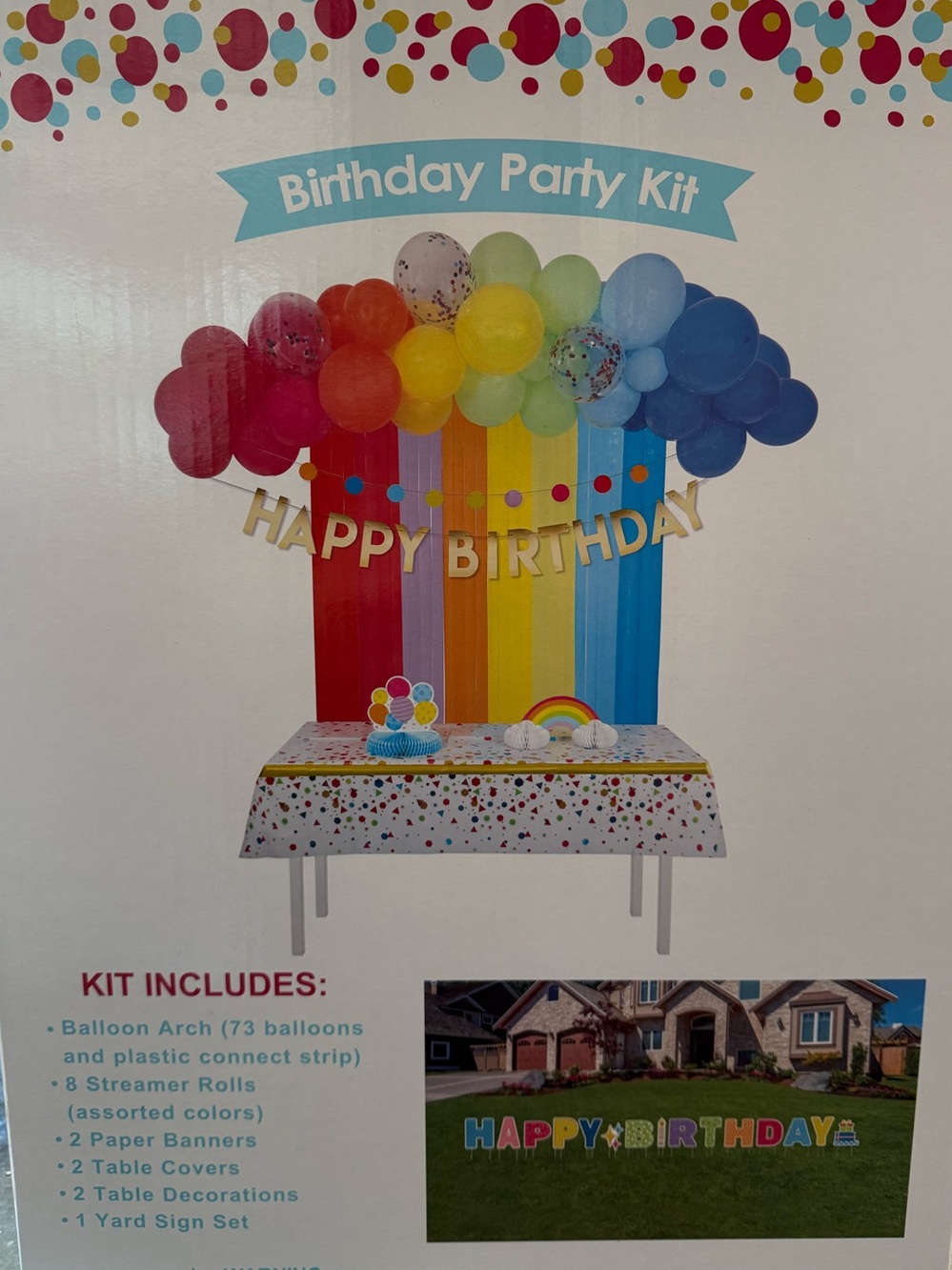 Birthday Party Kit - 88 Piece Full Decoration & Yard Sign - NIB